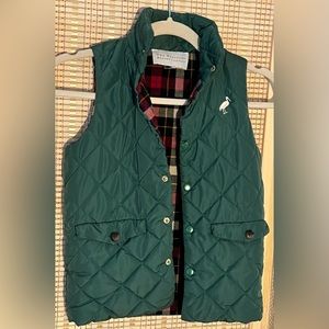 The Beaufort Bonnet Company - Boys Size 8 Hunter Green Vest with Plaid Lining